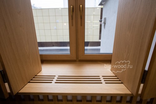 Подоконник деревянные с вырезами для отопления